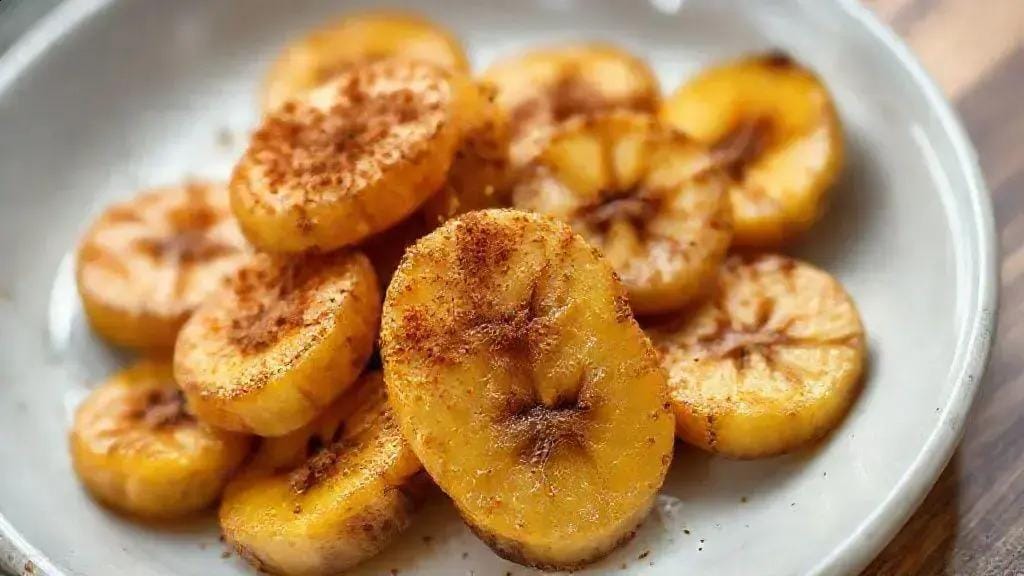 receita fit de banana doce com canela