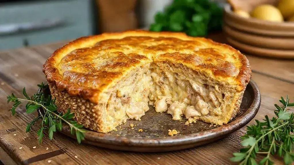 torta de frango com massa de aveia