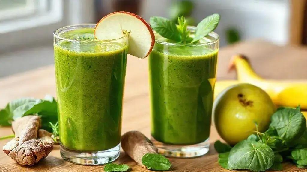 smoothie verde detox com gengibre