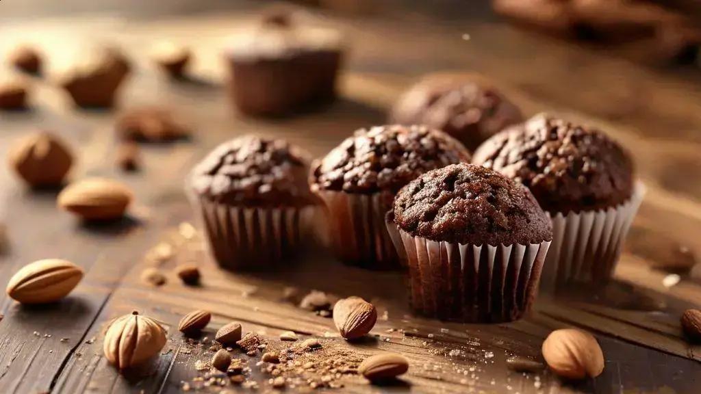 Muffin proteico de cacau com farinha de amêndoas: lanche saudável para levar na bolsa 1 muffin proteico de cacau com farinha de amêndoas