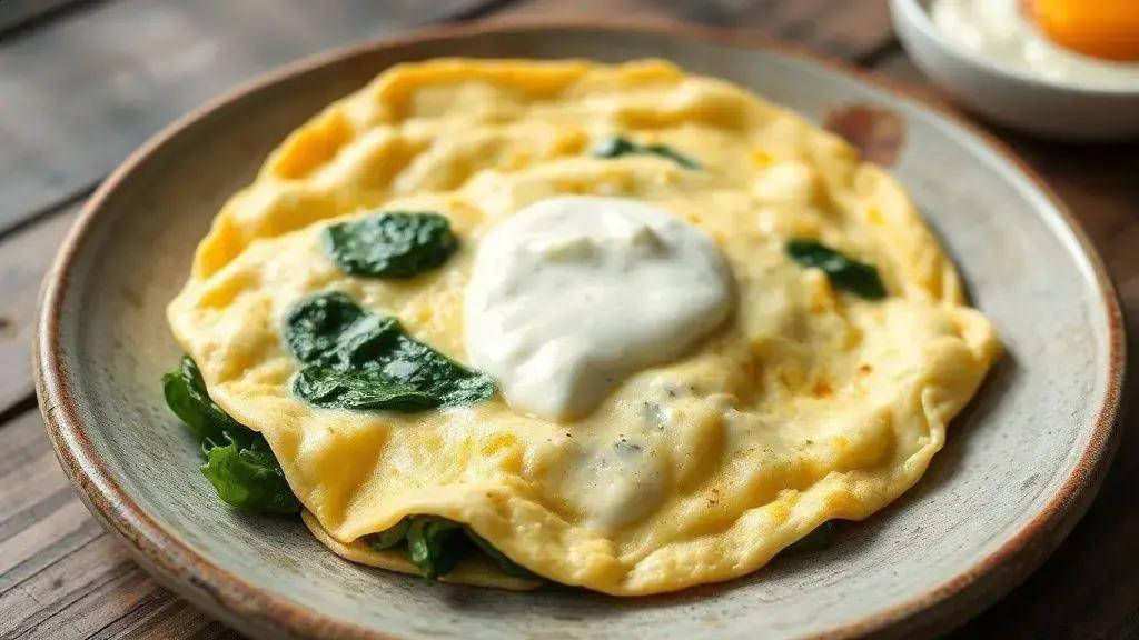 Omelete de claras com espinafre e cottage cafe da manha leve e super facil 1 omelete de claras com espinafre e cottage