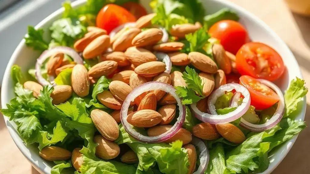 Salada Fit de Amêndoas Cruas 1 salada fit de amêndoas cruas