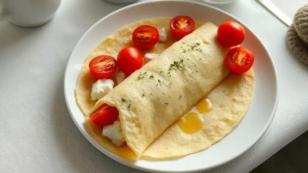 Tapioca recheada com cottage e tomate cafe da manha leve proteico e delicioso 1 tapioca recheada com cottage e tomate