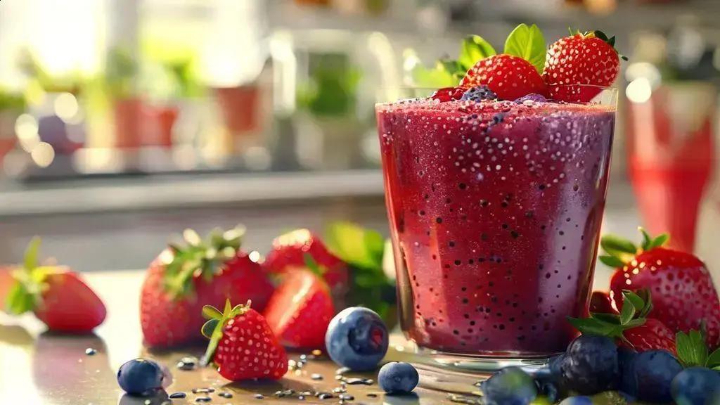 Por que este smoothie de frutas vermelhas com chia virou meu truque para mais imunidade e saciedade 1 smoothie antioxidante de frutas vermelhas com chia