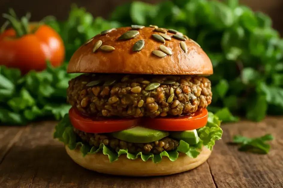 O toque das sementes que deixa o hambúrguer vegano de lentilha ainda mais suculento 1 hambúrguer vegano de lentilha