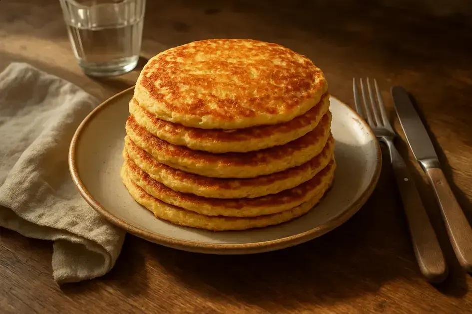 Melhor que tradicional: panqueca low carb de psyllium com queijo para um café leve 1 panqueca low carb de psyllium com queijo