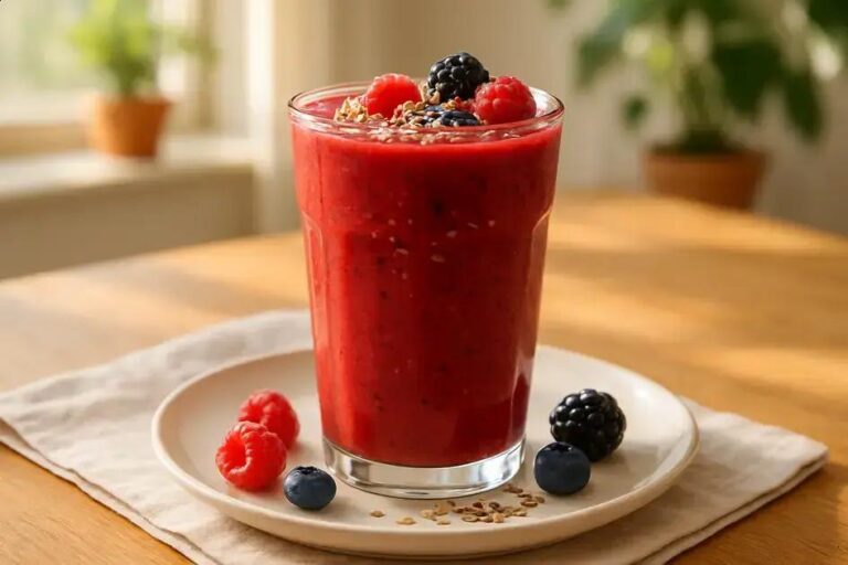 Smoothie antioxidante de frutas vermelhas: energia rápida e leve para qualquer hora 5 smoothie antioxidante de frutas vermelhas com linhaça