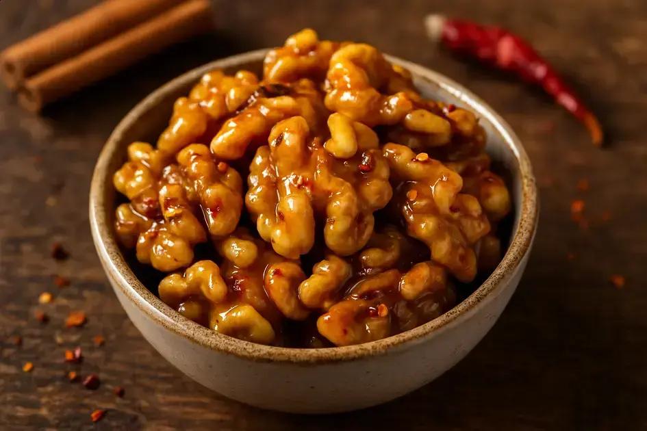 Snack de nozes caramelizadas com mel e pimenta: crocância saudável pronta em minutos 1 snack de nozes caramelizadas com mel e pimenta